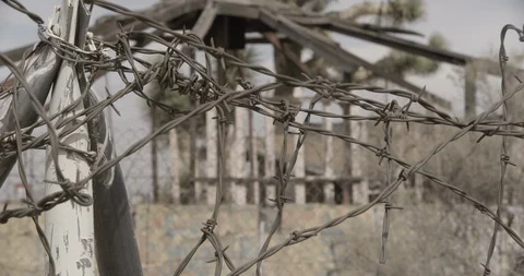 Close Up of Barbed Wire Stock Footage 89942115