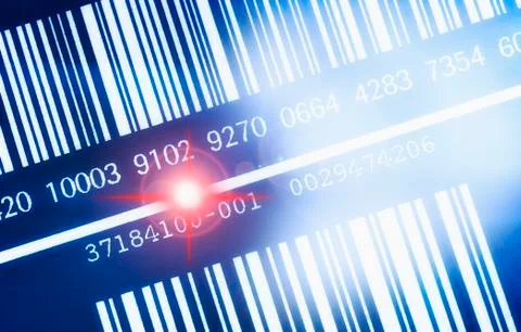 Close up of barcode with flash light Stock Illustration