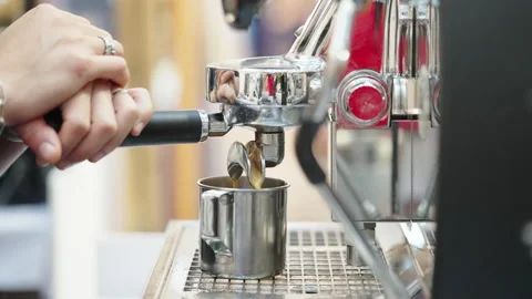 Close up of barista hands making Video stock 164817352