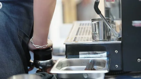 Close up of barista hands making Stock-Footage 164817578