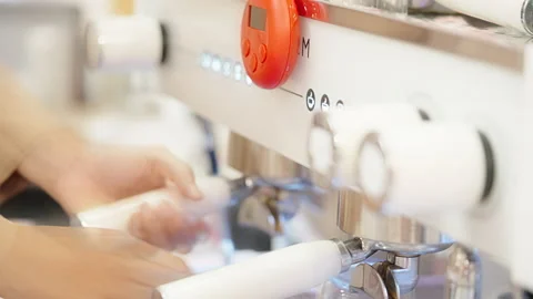 Close up of barista hands making Video stock 164818069