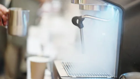 Close up of barista hands making Video stock 164821274