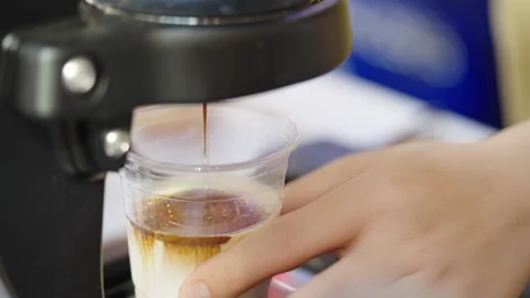 Close up of barista hands making Video stock 164823830