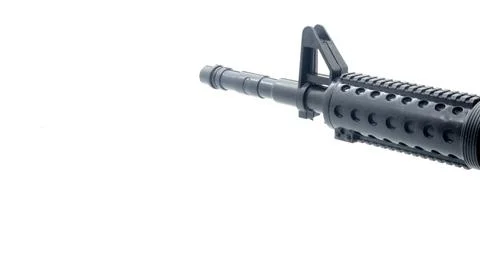 Close up of the barrel of the AK 47 toy gun Stock Photos