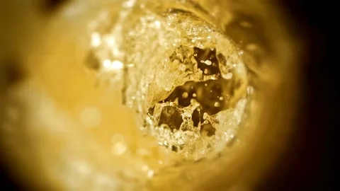 Close up of bartender pouring beer. After closing the tap for pouring beer, t Stock Footage 265766921