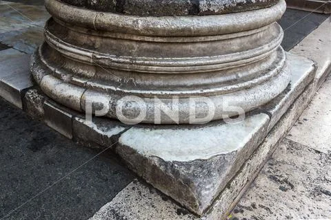 Close-up of base of a column, pantheon rome, rome, rome province, lazio, ital Stock Photos