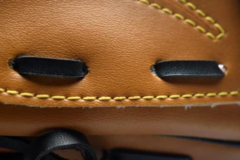 Close up on a baseball glove Stock Photos