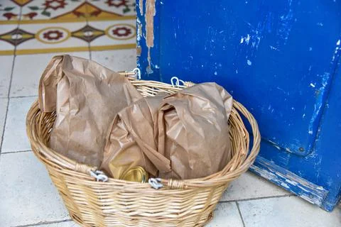 A close up of a basket Stock Photos