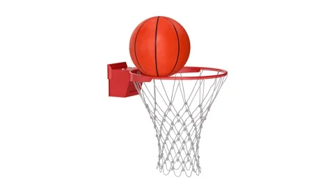 Close up of a basketball falling through the net of the hoop for a swoosh Stock Footage 251789048