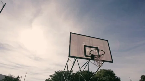 Close up of basketball hoop Stock Footage 86487219