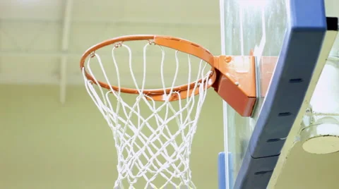 Close up of basketball hoop net Stock-Footage 1078977