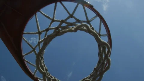 Close-up of basketball net on a beautiful sunny day Stock Footage 115925341