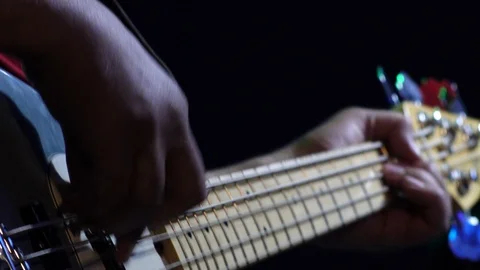 Close up of Bass player hand Video stock 115915421