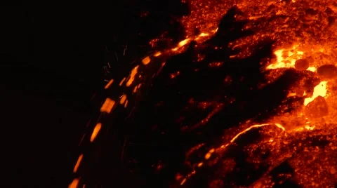 Close-up of Batch of pig iron at melting point Stock Footage 50412208