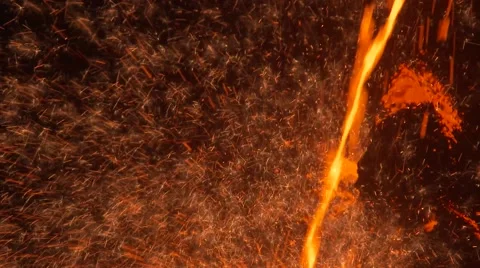 Close-up of Batch of pig iron at melting point Stock Footage 50412464