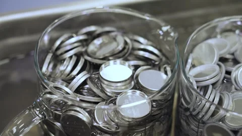 Close-up of battery material samples undergoing laboratory quality and purity Stock Footage 345224438