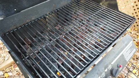 Close-up of a BBQ flame 4K Stock Footage 142277180