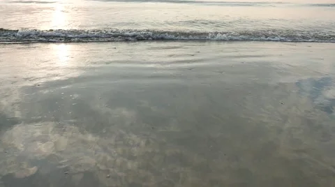 Close-up beach with gentle waves Stock Footage 50375702