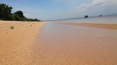 Close-Up of Beach Sand and Water Stock Footage 59309373
