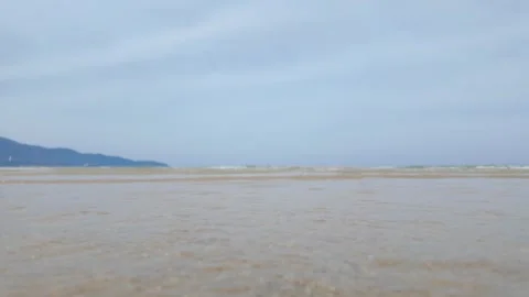 Close-Up Beach Waves Rolling Toward Static Camera in Da Nang, Vietnam Stock Footage 314118305