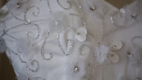Close Up Beaded Dress Stock Footage 104774689