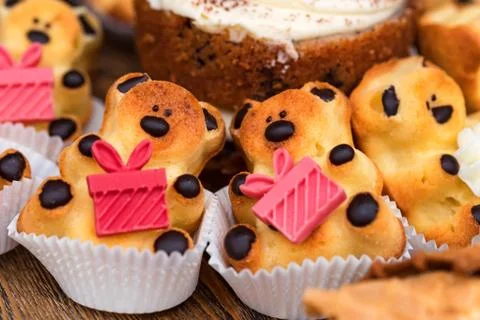 Close up bear-shaped biscuits Foto stock