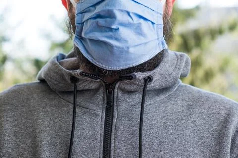 A close up of bearded man with a mask Fotos de archivo