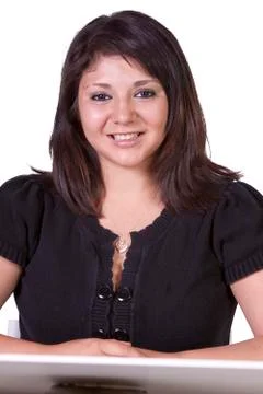 Close up of a beatuiful woman - isolated background Stock Photos