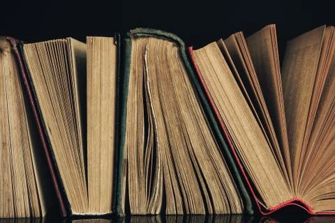 Close up  beautiful  ancient books pattern background for design. Foto stock