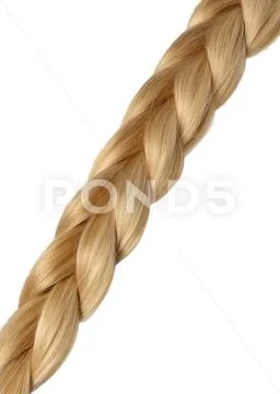 Close-up of beautiful blonde braid isolated on transparent background PSD Template