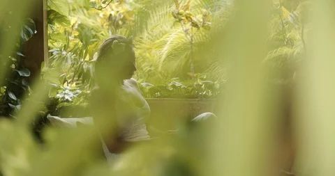 Close Up, Beautiful Bride in Hidden Garden Before Wedding, Woman in Dress Stock Footage 112458084