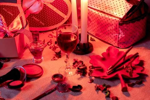 Close up, beautiful composition with candles Stock Photos
