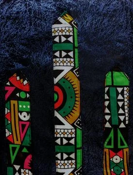 Close up of beautiful cut design pattern of African print cloth 库存照片