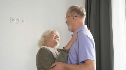 Close-up of a beautiful elderly married couple enjoying time together and Stock Footage 146582390