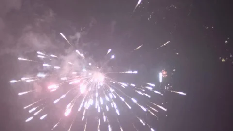 Close Up Of Beautiful Exploding Fireworks 動画素材 85603506