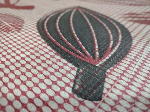 Close up of a beautiful fabric texture pattern with black leaves 스톡 사진