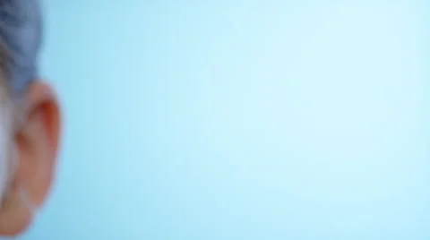 Close-Up beautiful face with camera movement from right to left Stock Footage 62337965