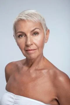 Close up of a beautiful lady posing for the camera Foto stock