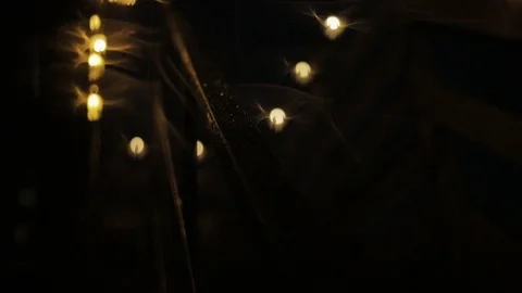 Close up beautiful lights in dark night abstract blurred soft focus effect city Stock Footage 96123604