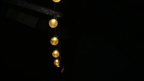 Close up beautiful lights in dark night soft focus effect city evening street Stock Footage 96124285