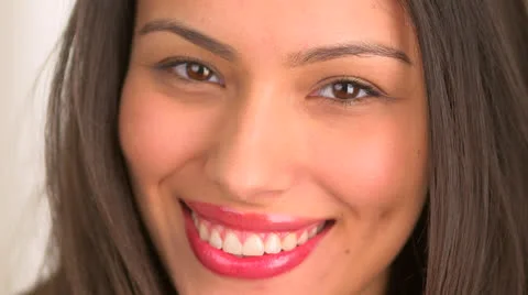 Close up of beautiful mexican woman smiling Stock Footage