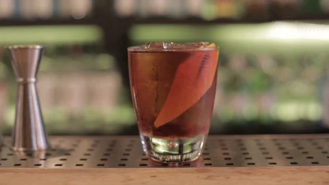 Close Up of Beautiful Negroni Stock Footage 129781096
