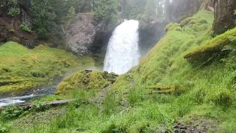 Up close to a beautiful Oregon waterfall Stock Footage 294119262