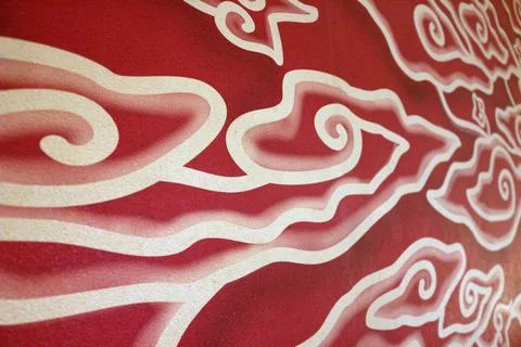 Close up of beautiful red cloud batik wallpaper 写真素材