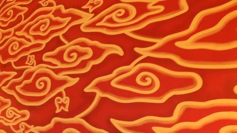 Close up of beautiful red cloud batik wallpaper Foto stock
