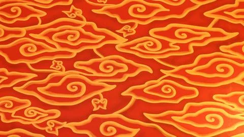 Close up of beautiful red cloud batik wallpaper 写真素材