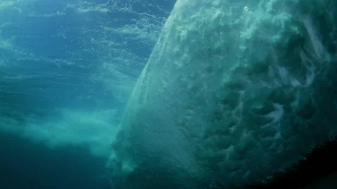 Close-Up Beautiful Shot Of Waves Splashing Underwater - Oahu, Hawaii Stock Footage 154821968