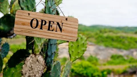 Close up of a beautiful view of Broken Bay cave with a sign and an inscriptio Stock Photos