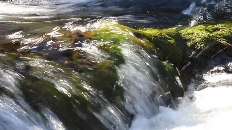 Close up from a beautiful waterfall in the mountains Stock-Footage 40024550