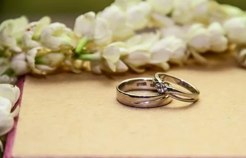 Close up of beautiful wedding ring Stock Photos